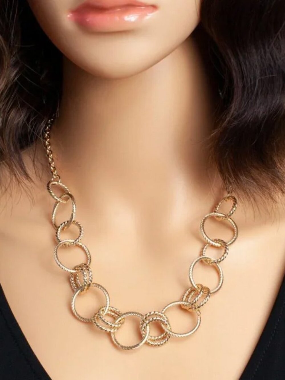 Savvy Cie 14K Gold Plated Multi Circle Link Necklace